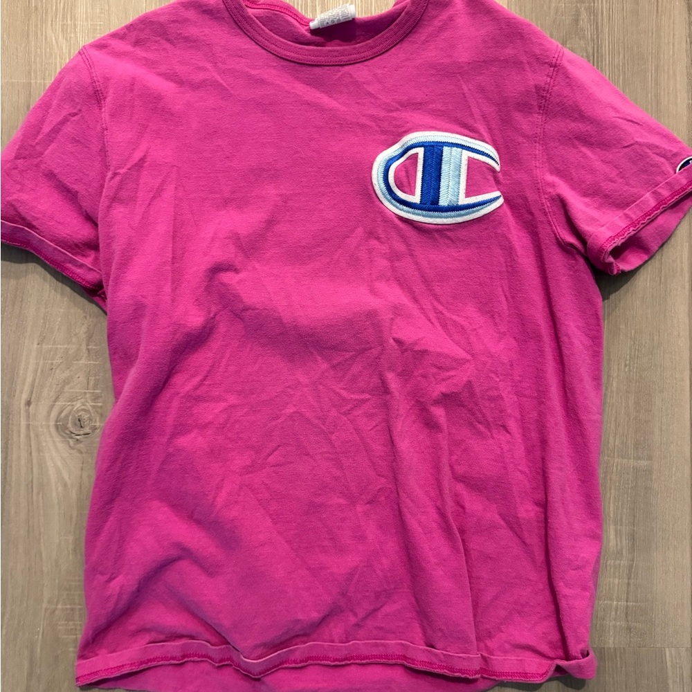 Champion Pink Short Sleeve Tee Vibrant Cotton Crew